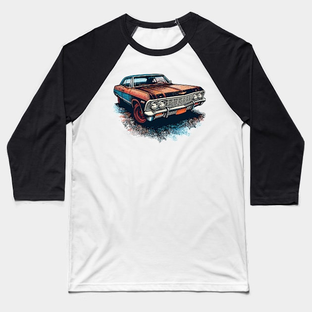 Chevy Bel Air Impala Baseball T-Shirt by Vehicles-Art